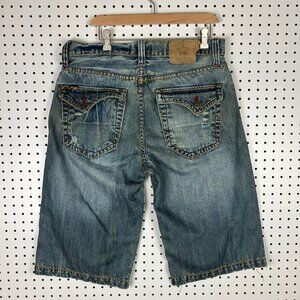 CStar Grunge Baggy Jean Shorts Size 34 Jorts Wide Leg Skate Y2K Flap Skater 90s